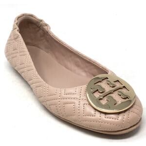 Tory Burch Quilted Minnie Women's Size 7M Light Pink Ballet Flat Slip-On Shoes